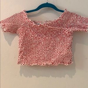 🔴⚪️Zara off the shoulder crop top🔴⚪️